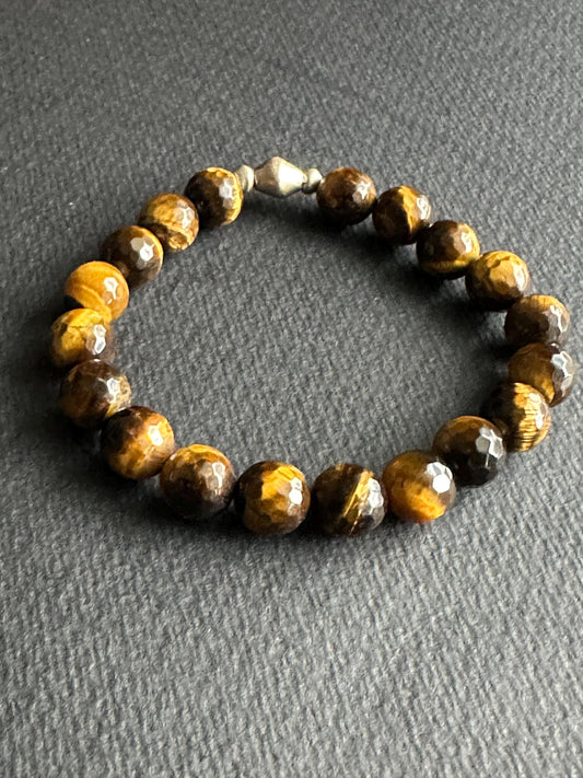 Tiger’s Eye Bracelet with Ethiopian Silver Accent Beads