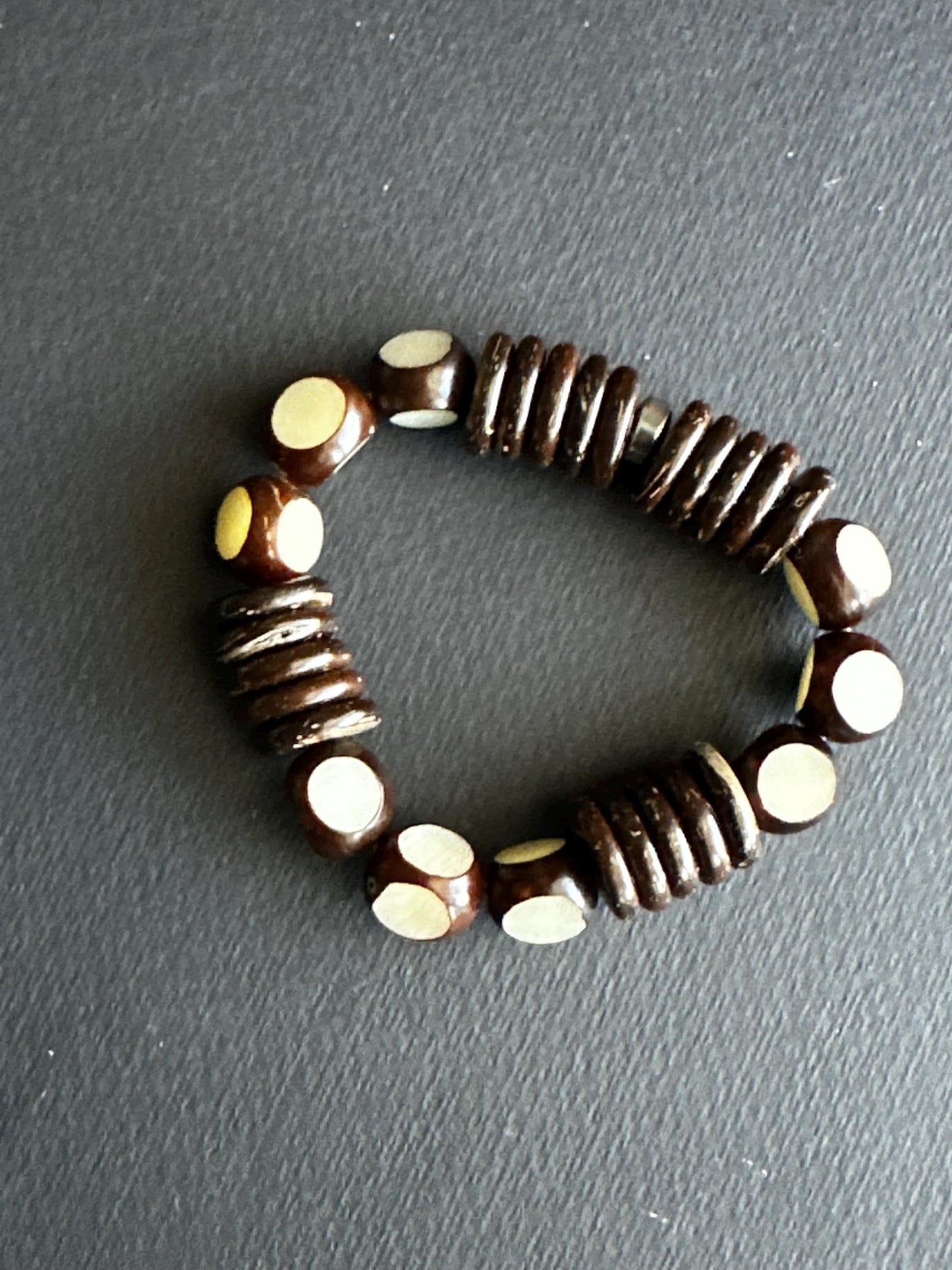 Handcrafted African-Inspired Beaded Bracelet | Brown & Gold Statement Jewelry | One-of-a-Kind Artisan Bracelet | Boho Unisex Style