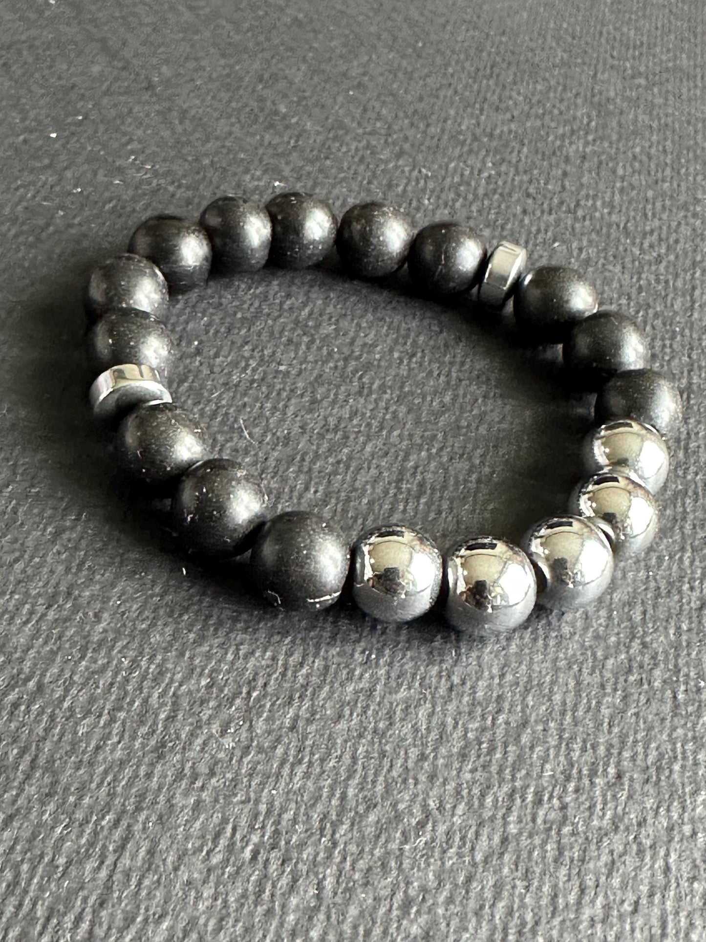 Black and Silver Bracelet 6.5 inches