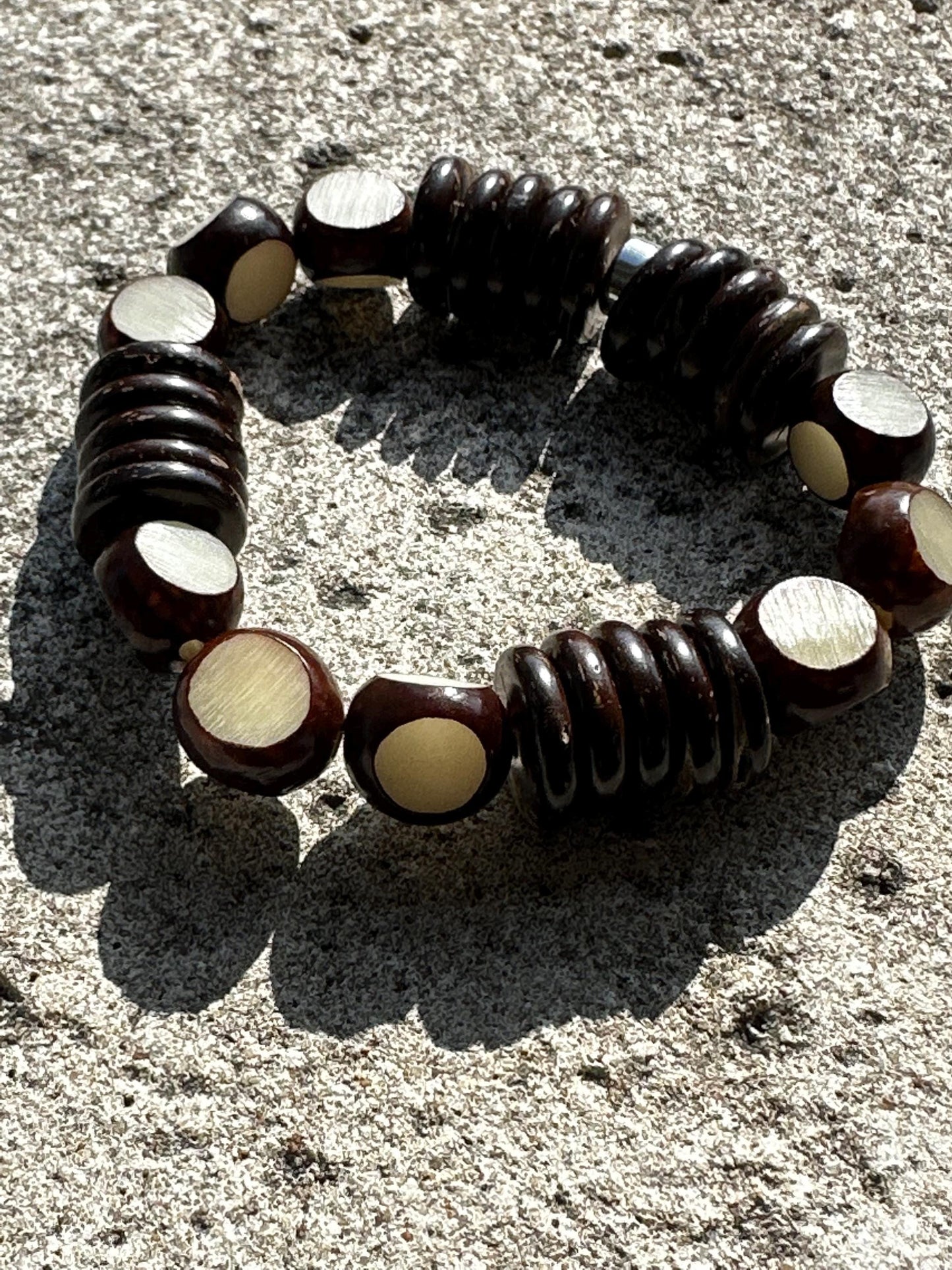 Handcrafted African-Inspired Beaded Bracelet | Brown & Gold Statement Jewelry | One-of-a-Kind Artisan Bracelet | Boho Unisex Style