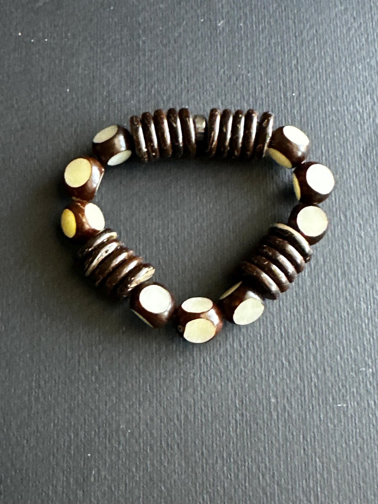 Handcrafted African-Inspired Beaded Bracelet | Brown & Gold Statement Jewelry | One-of-a-Kind Artisan Bracelet | Boho Unisex Style