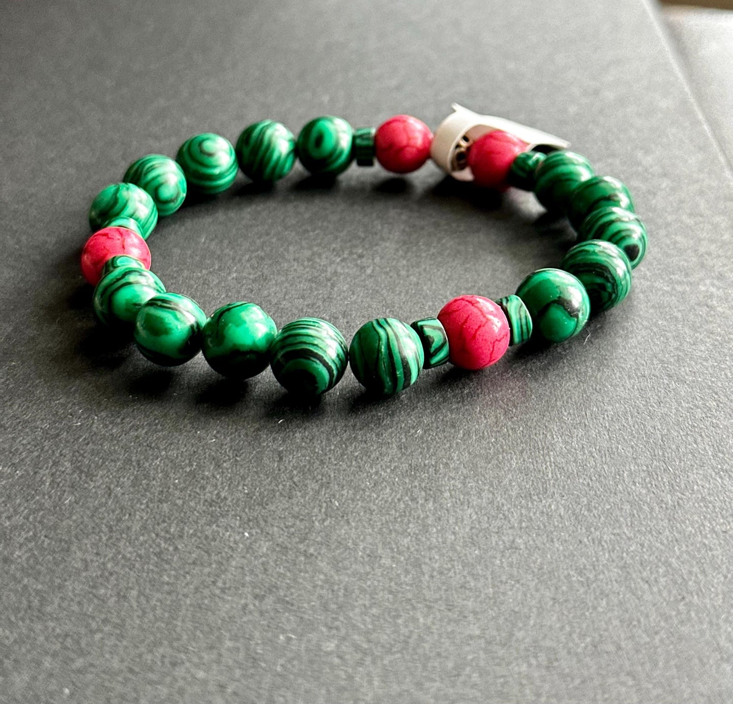 Green and Pink Beaded Stackable Beaded Bracelet