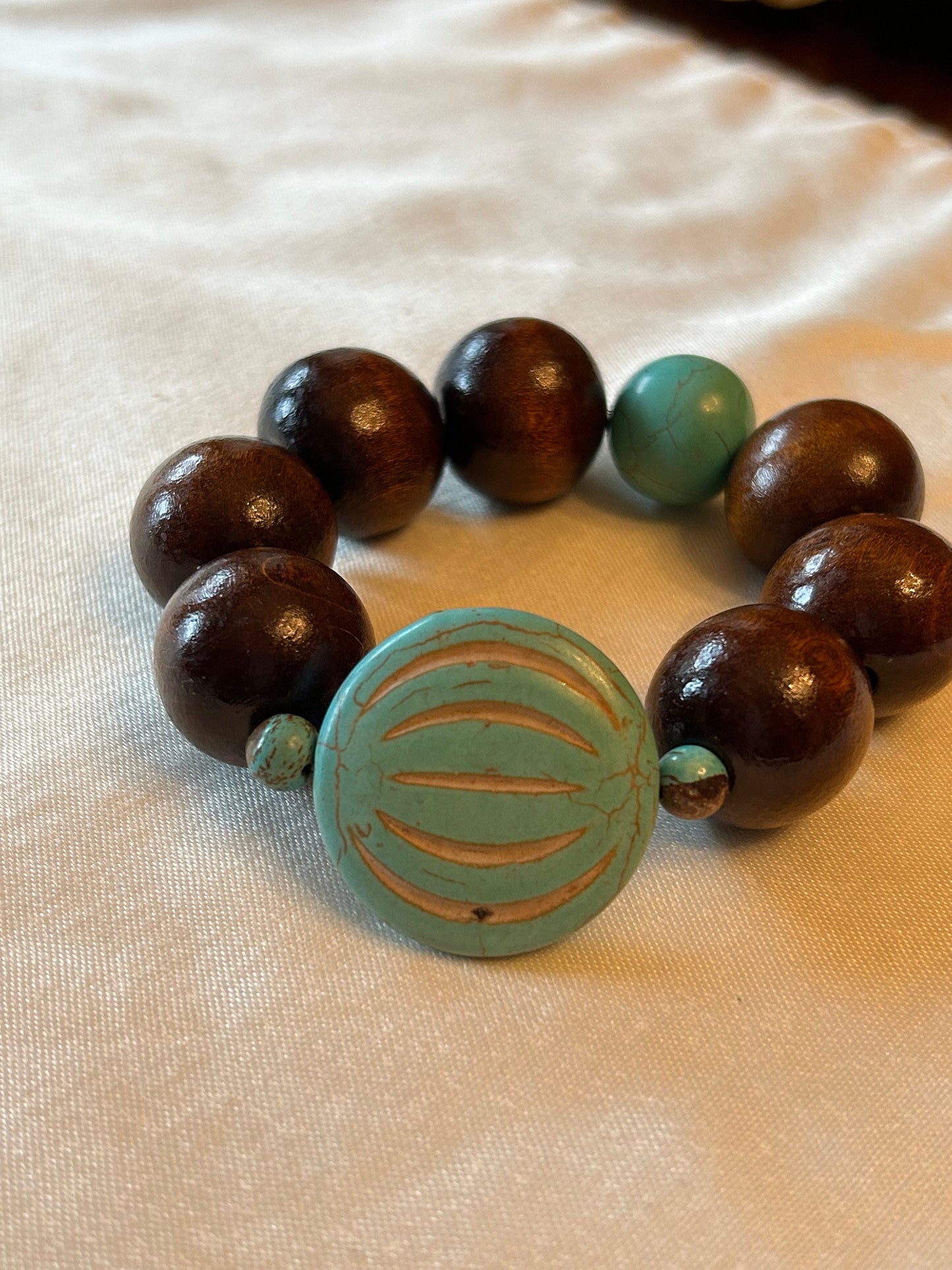 2 Piece Large Wood Boho Eclectic Unisex Bracelet for Men and Women