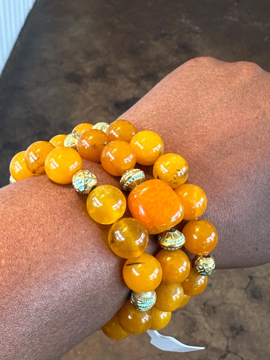 Orange Beaded Bracelets