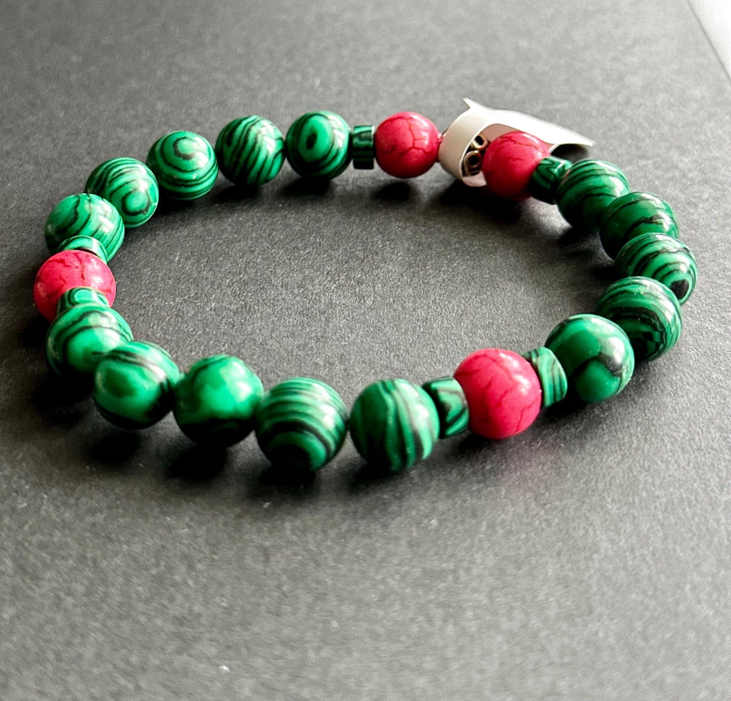 Green and Pink Beaded Stackable Beaded Bracelet