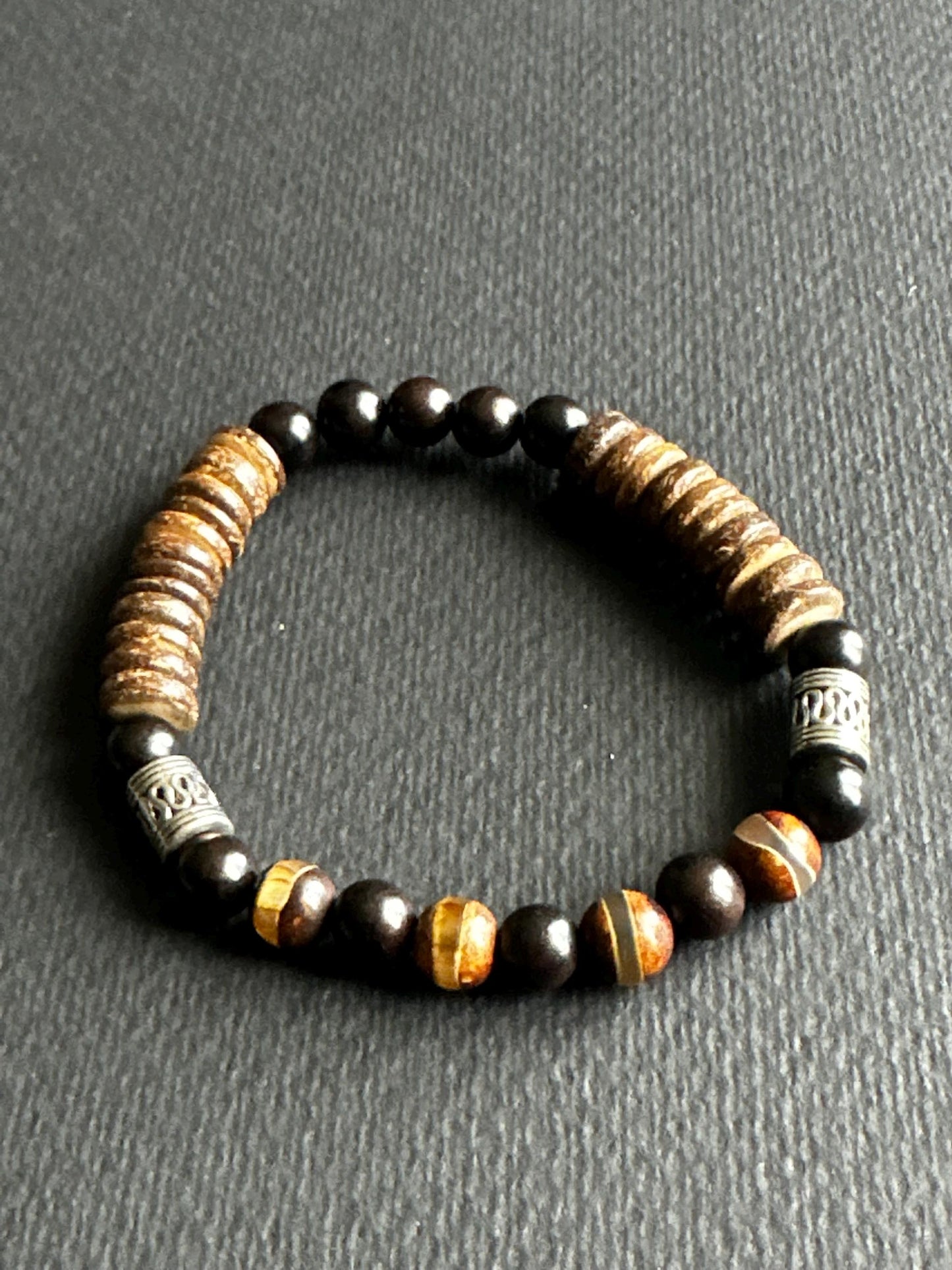 Earthy Boho Bracelet Stack – Wood, Bone & Mixed Bead Set