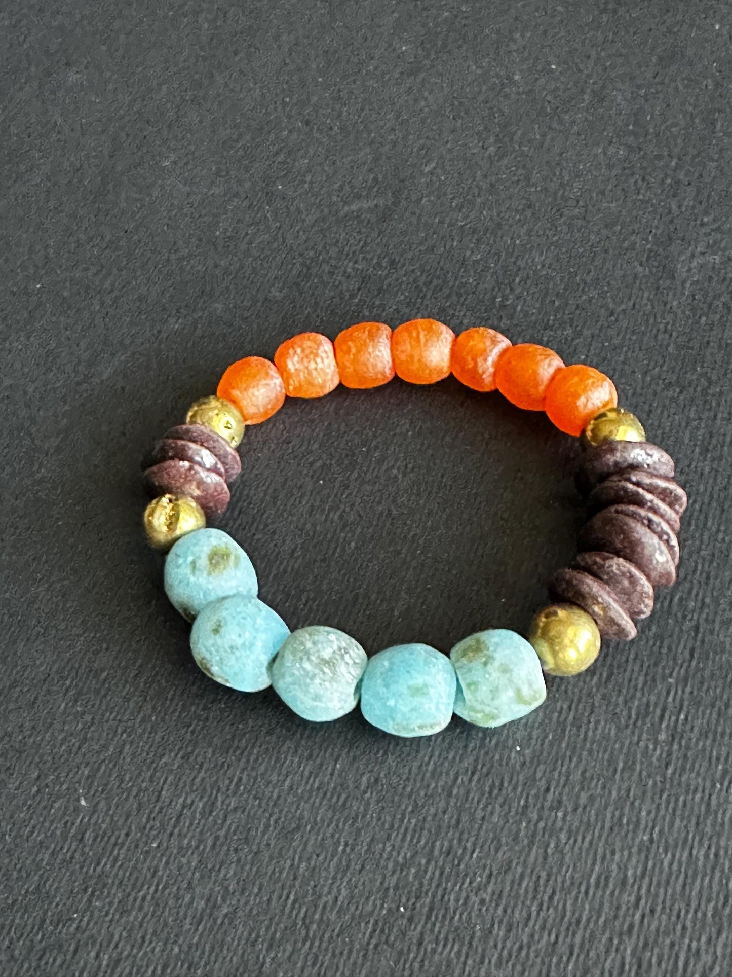 Recycled African Glass Bead Bracelet | Boho Unisex Jewelry