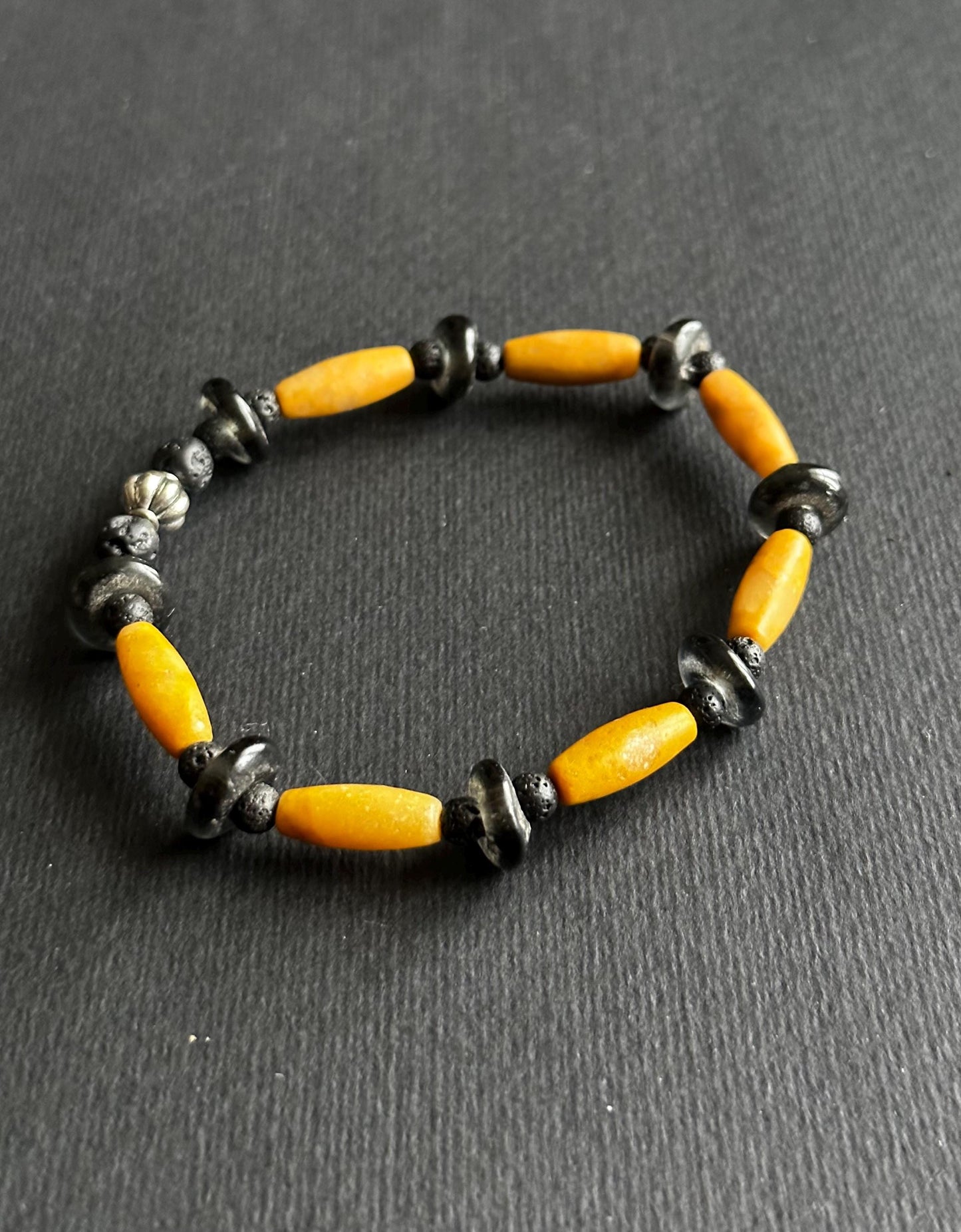 Handmade Ceramic Beaded Bracelet: Unisex Boho Style
