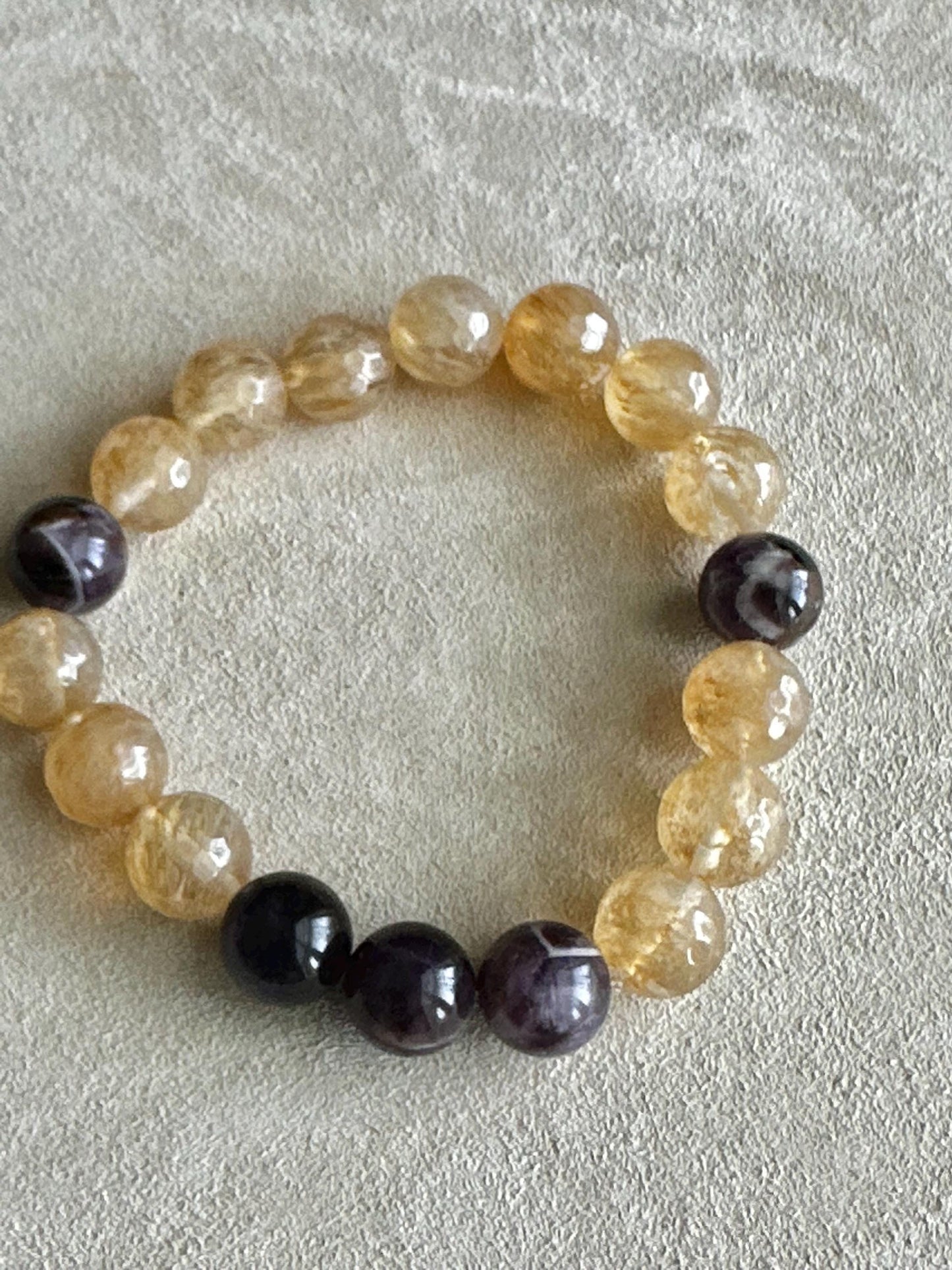 Amethyst & Yellow Quartz Statement Bracelet | One-of-a-Kind Bracelet | Unisex Jewelry | Handmade by Attrice